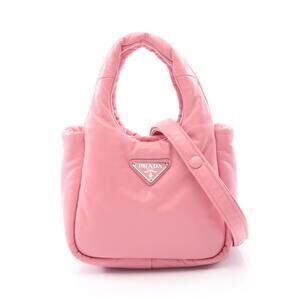 Prada Padded Quilted Handbag Leather Nappa Pink